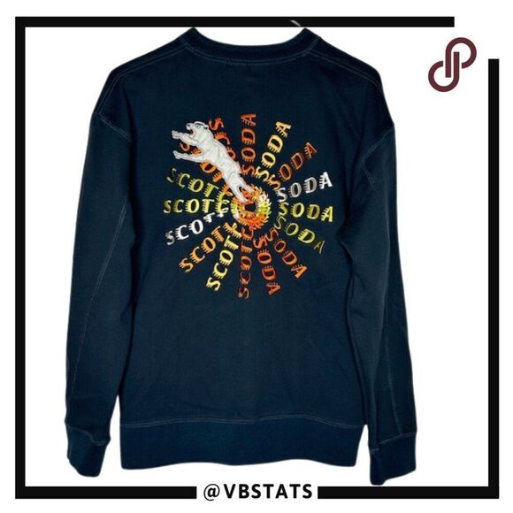 Scotch & Soda Men's Polar Bear Sweater Size XL in Navy Blue / Multi Color - Picture 1 of 8